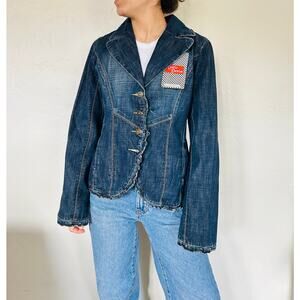 Vintage Rustic Denim Blazer